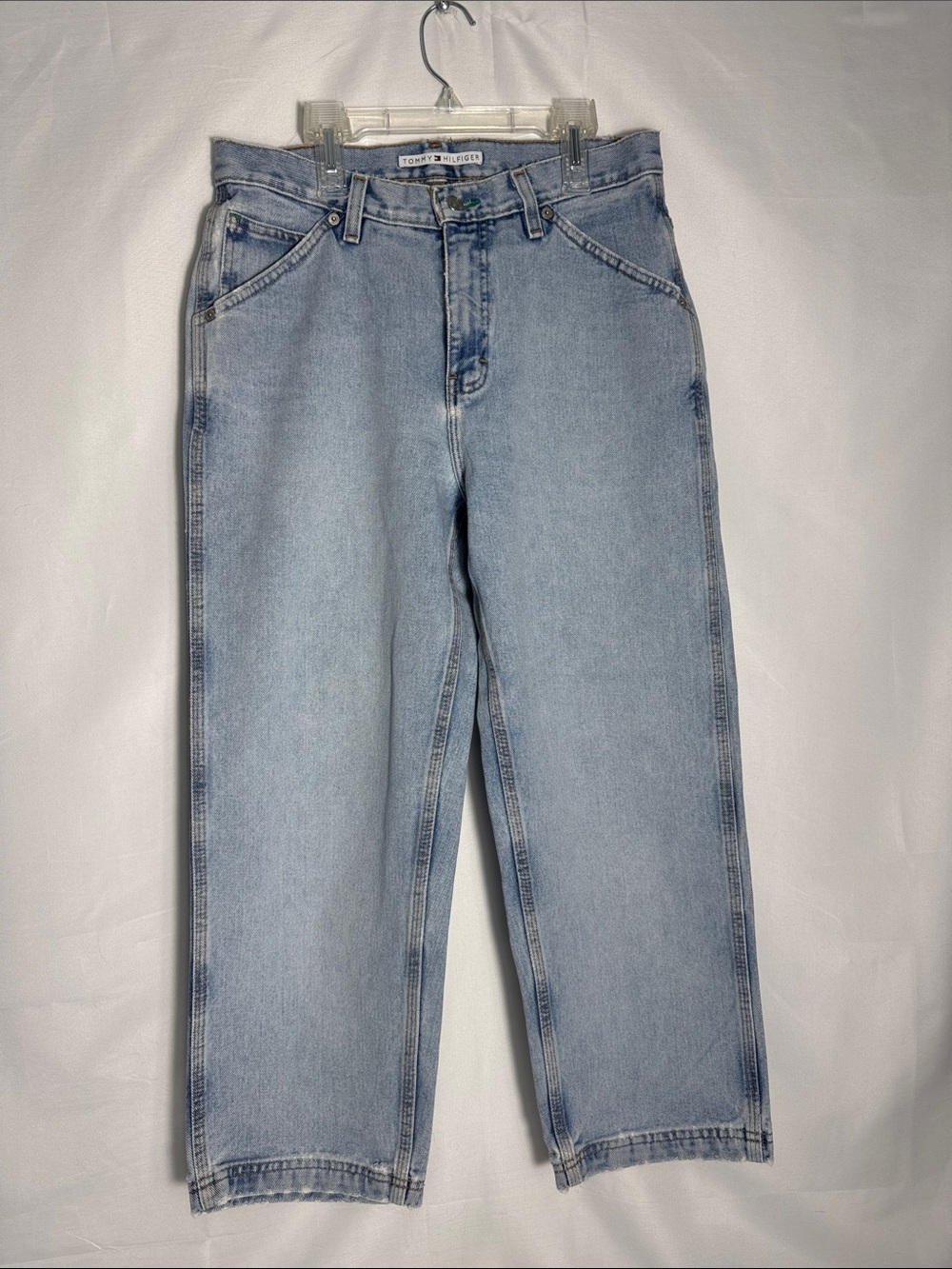 Tommy Hilfiger Light Blue Relaxed Women’s Cropped Carpenter Jeans